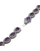 Purple Sapphire and Diamond Halo Necklace